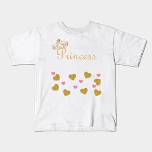 Princess Hearts Kids T-Shirt